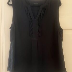 Talbots Black Ruffled Sleeveless Blouse